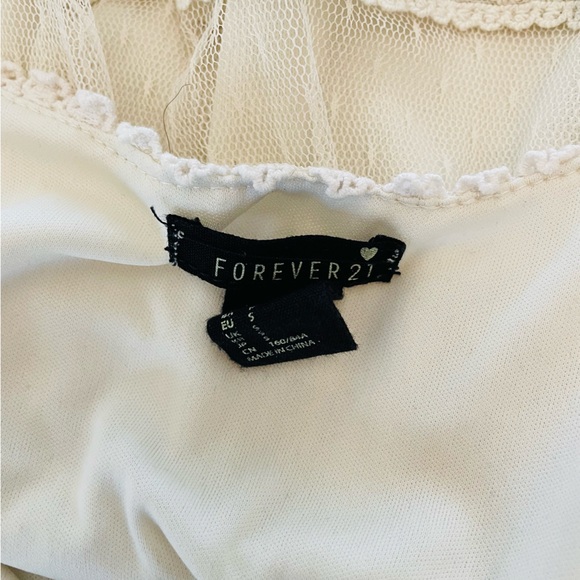 Forever 21 Cream Boho Lace Coquette Cottagecore Crochet Babydoll Tank | Small - Picture 3 of 5